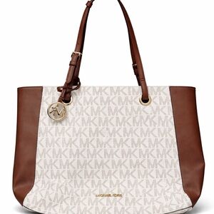 Michael Kors Tan and Cream Signature Tote